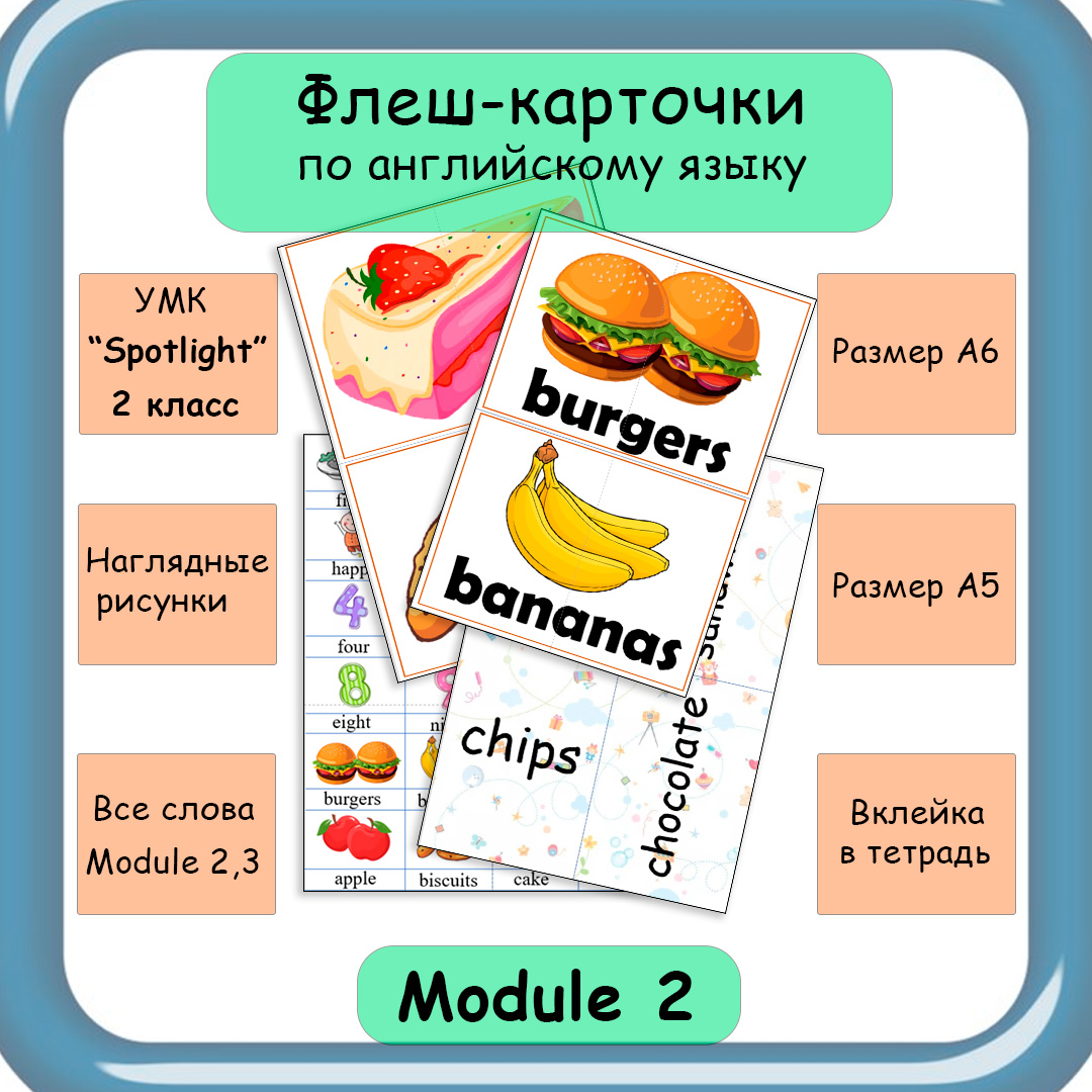 Флеш-карточки по английскому языку “Spotlight 2” Module 2 “My Birthday”