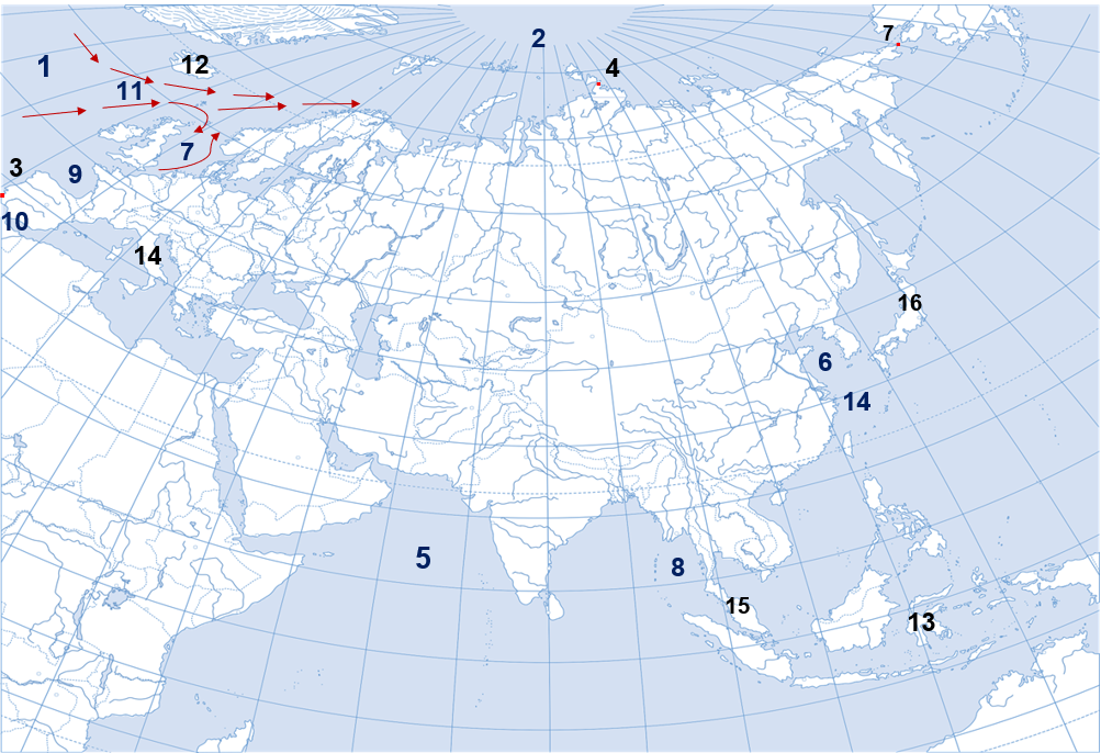 Карточки по номенклатуре Евразии, 7 класс (тест)