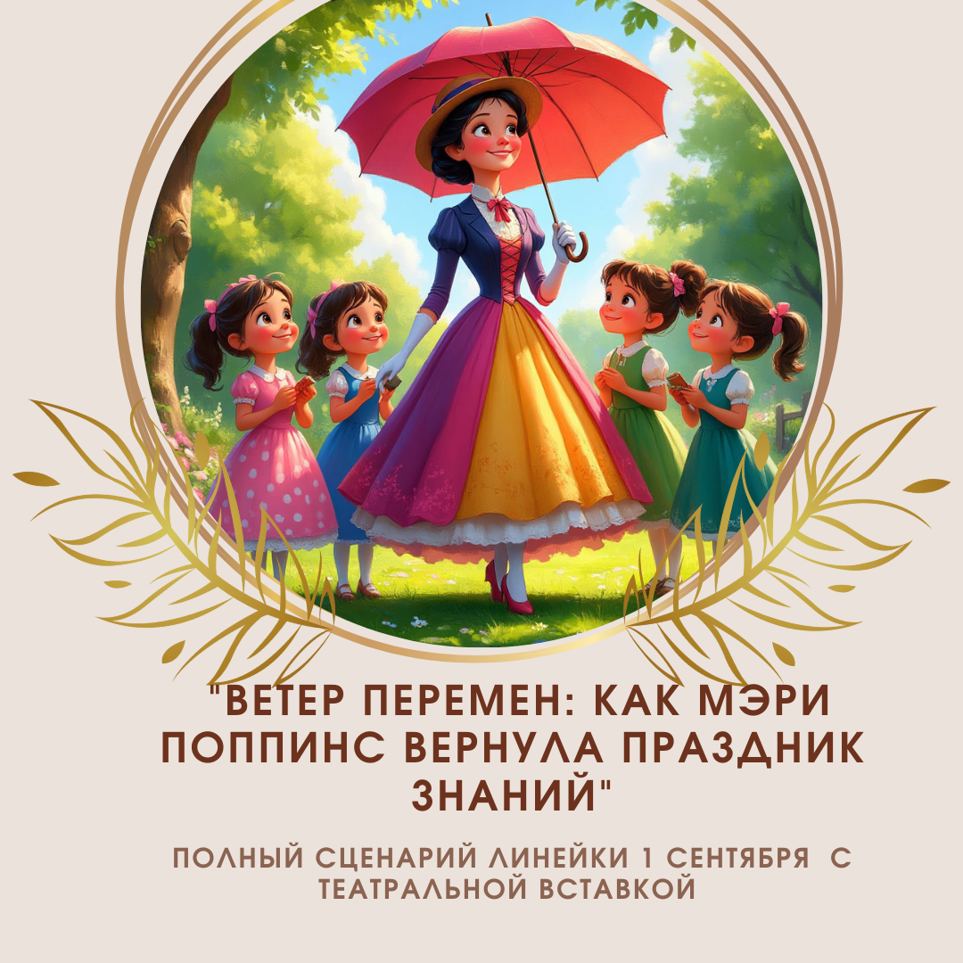 Полный сценарий 1 сентября с театральной вставкой “Ветер Перемен: Как Мэри Поппинс вернула праздник знаний”