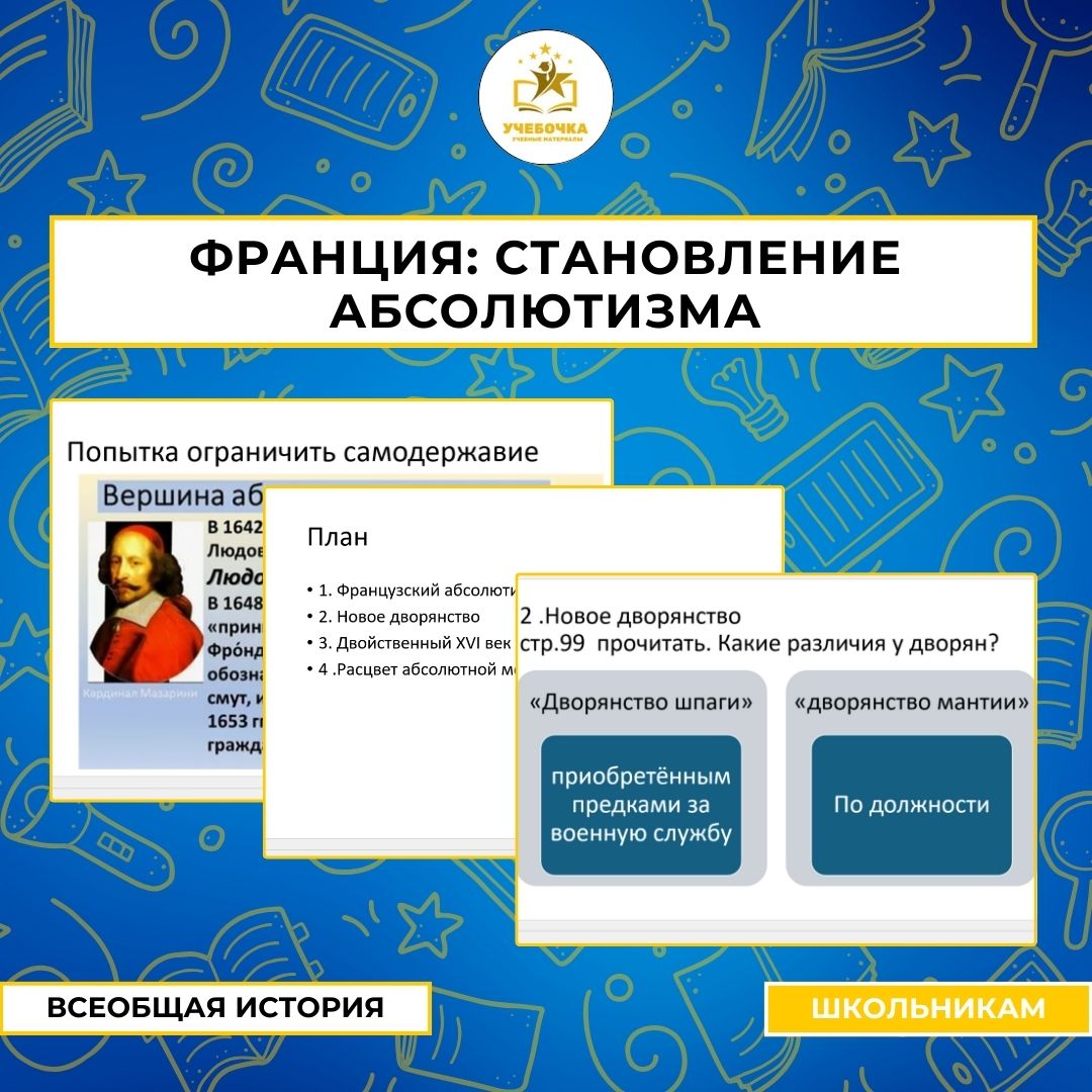 Презентация к уроку истории на тему “Франция: становление абсолютизма”