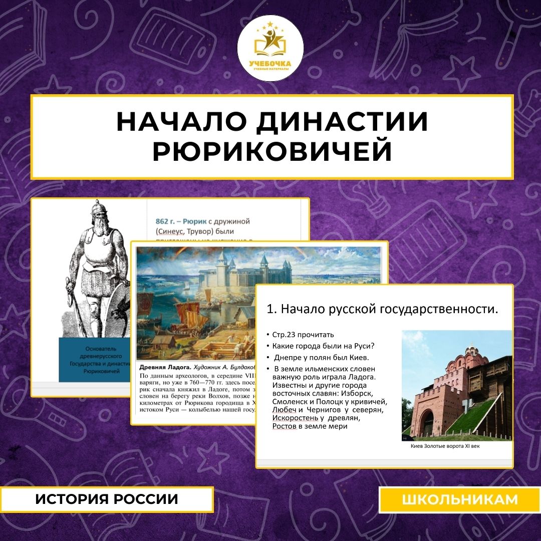 Презентация к уроку истории на тему: Начало династии Рюриковичей