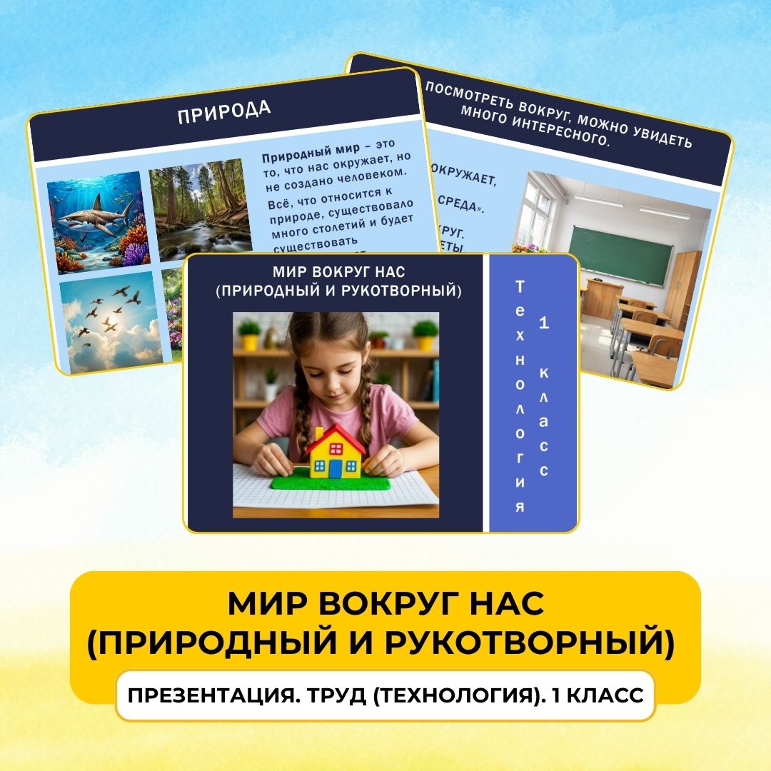 Презентация “Мир вокруг нас (природный и рукотворный)” Труд (Технология) 1 класс