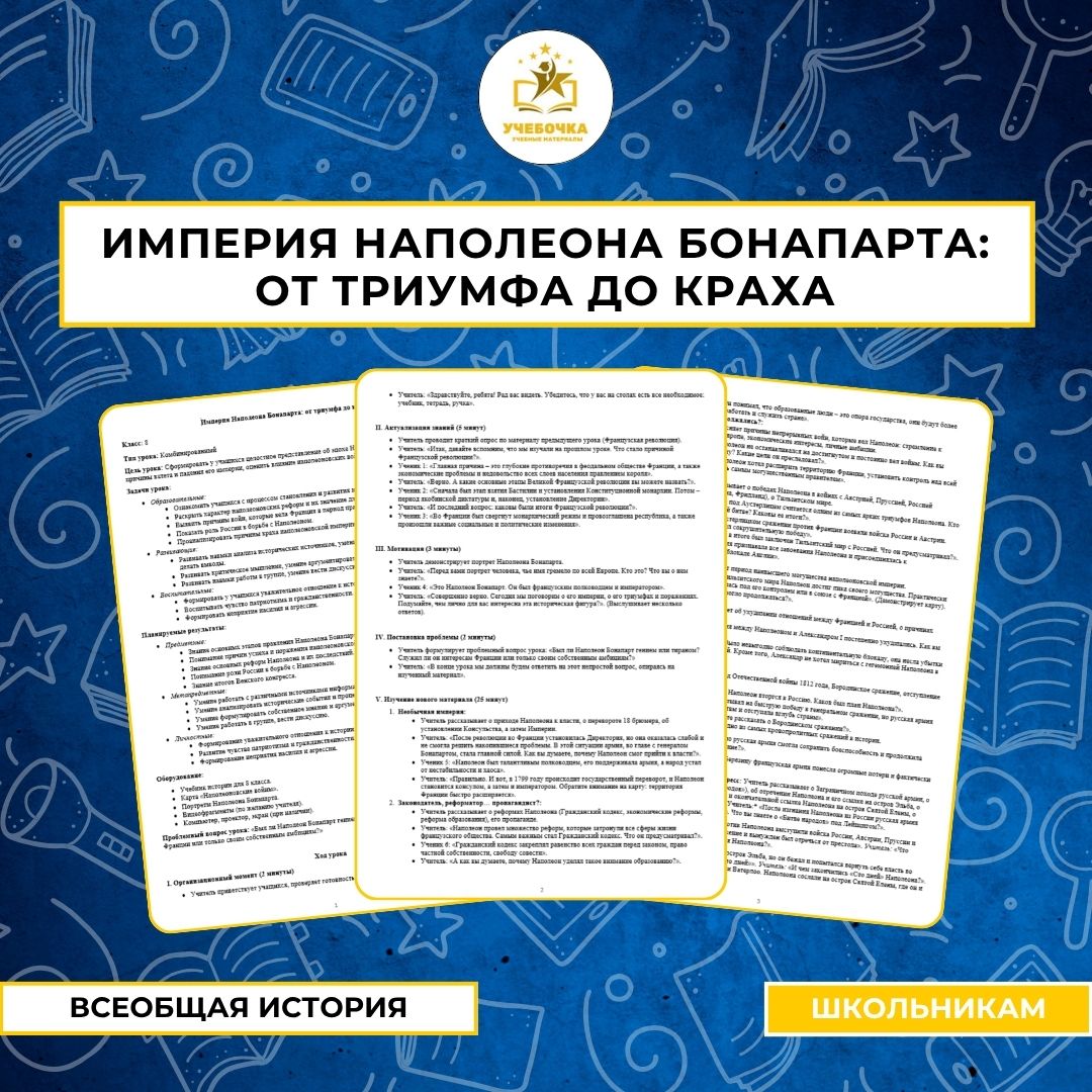 Империя Наполеона Бонапарта: от триумфа до краха