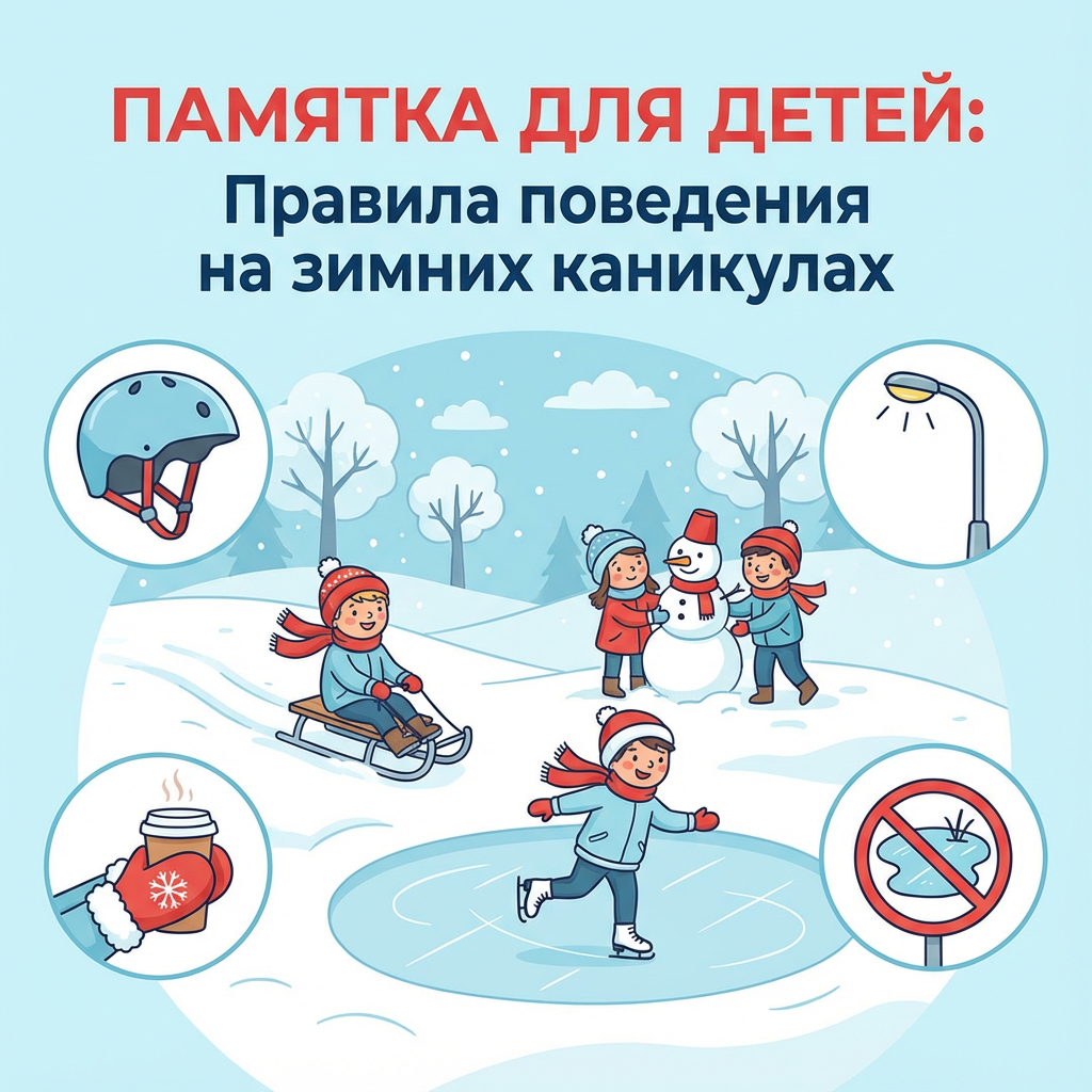 Памятка для учащихся: “Мои безопасные зимние каникулы”