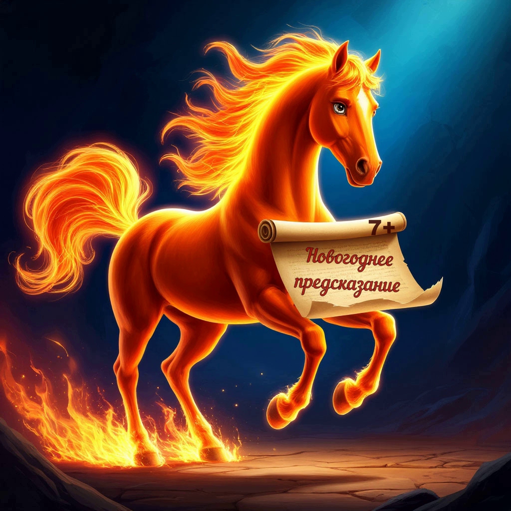 Новогодние предсказания Лошадки , шуточная презентация для детей от 7+