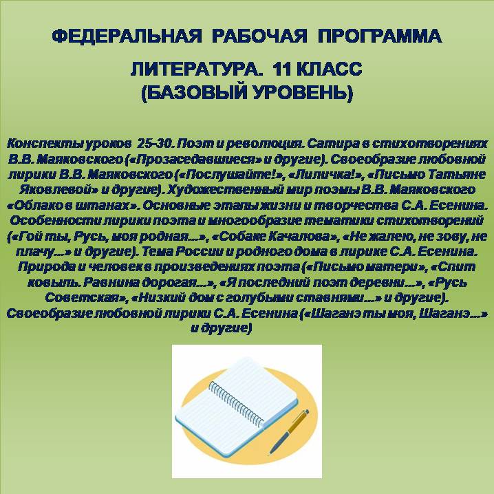 Литература 11 класс (базовый уровень). Конспекты уроков 25-30.