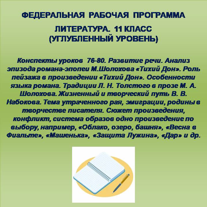 Литература 11 класс (углубленный уровень). Конспекты уроков 76-80.