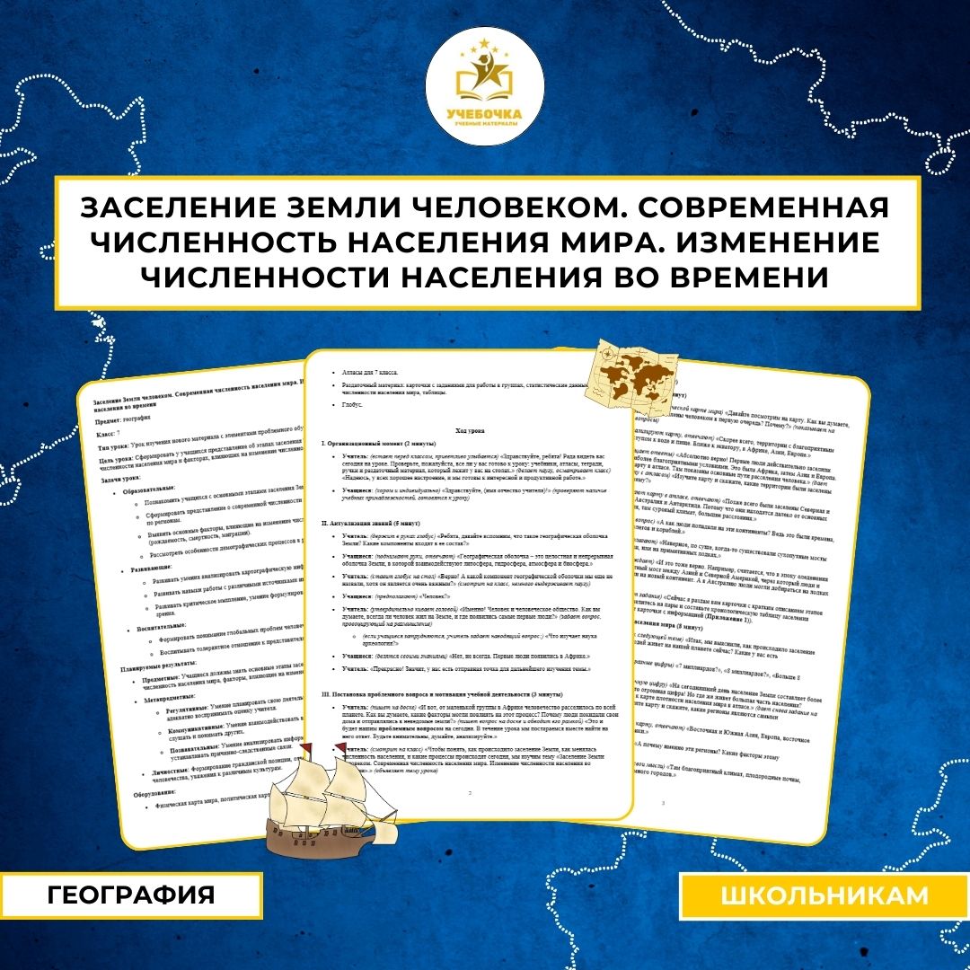 Заселение Земли человеком. Современная численность населения мира. Изменение численности населения во времени. География, 7 класс.