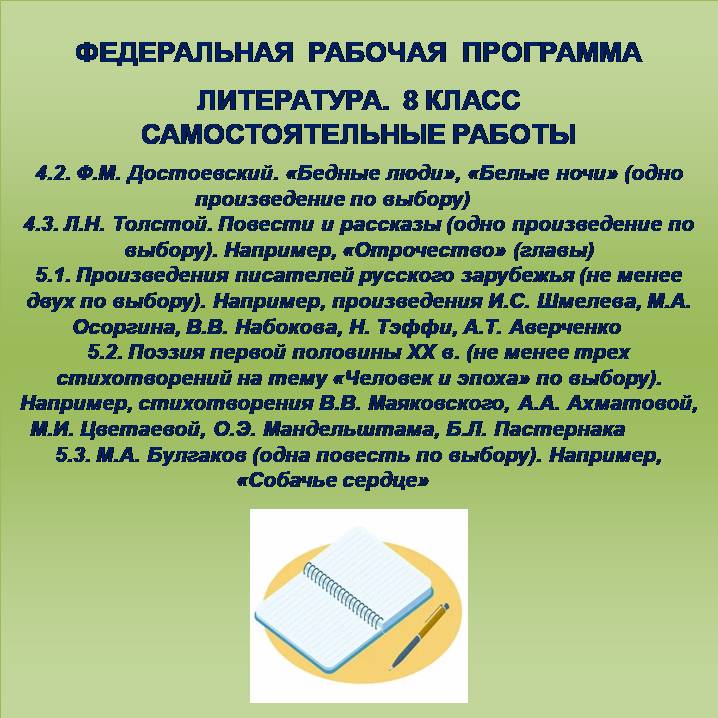 Литература 8 класс. Самостоятельные работы 11-15