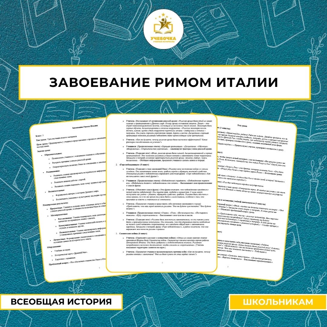 Завоевание Римом Италии. Всеобщая история, 6 класс.