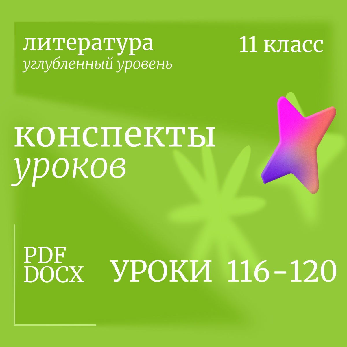 Литература, 11 класс (углубленный уровень). Конспекты уроков 116-120