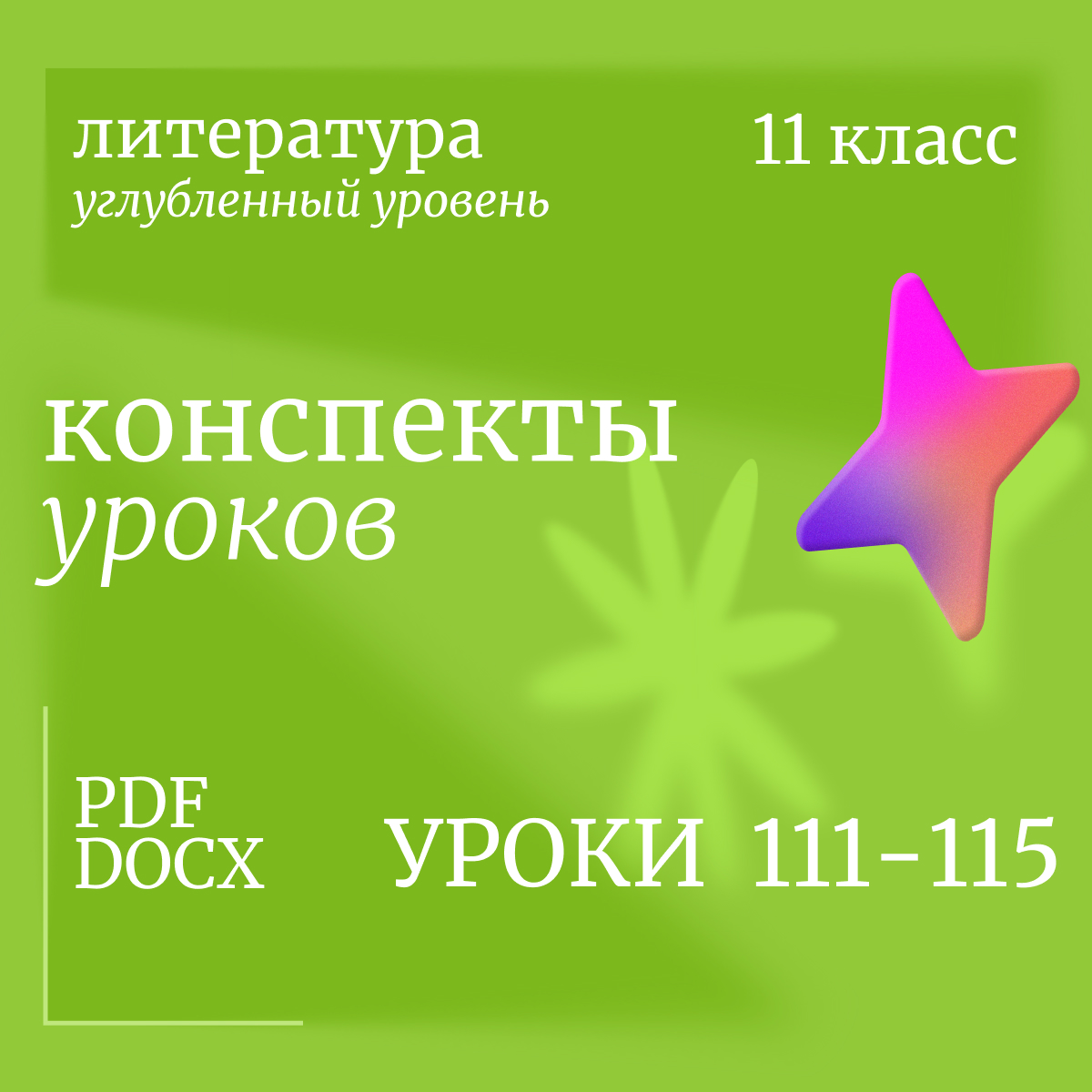 Литература, 11 класс (углубленный уровень). Конспекты уроков 111-115