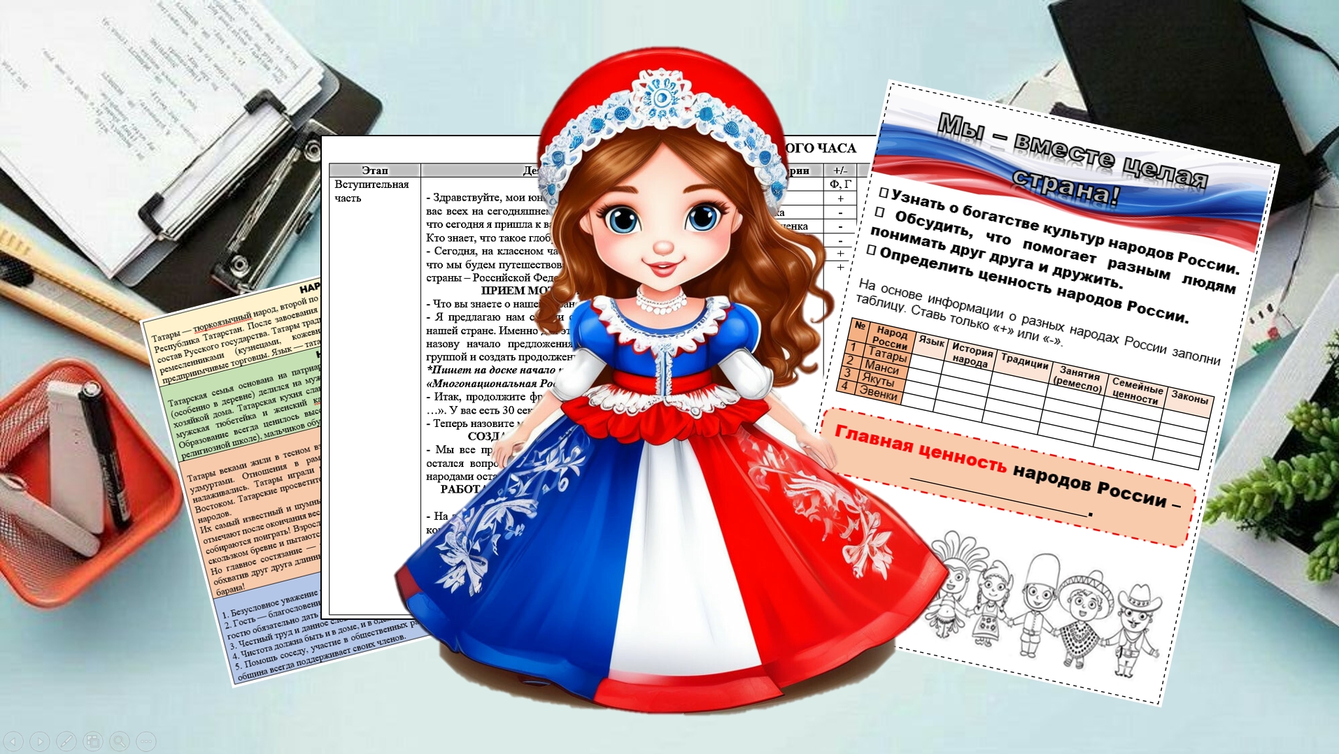 Классный час «Мы — вместе целая страна!», для 3 классов