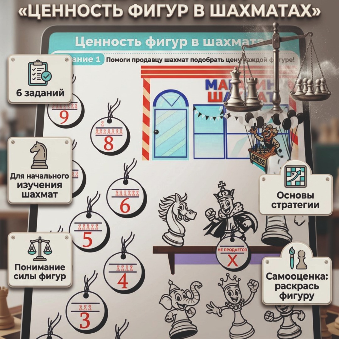 Рабочий лист “Ценность фигур в шахматах”