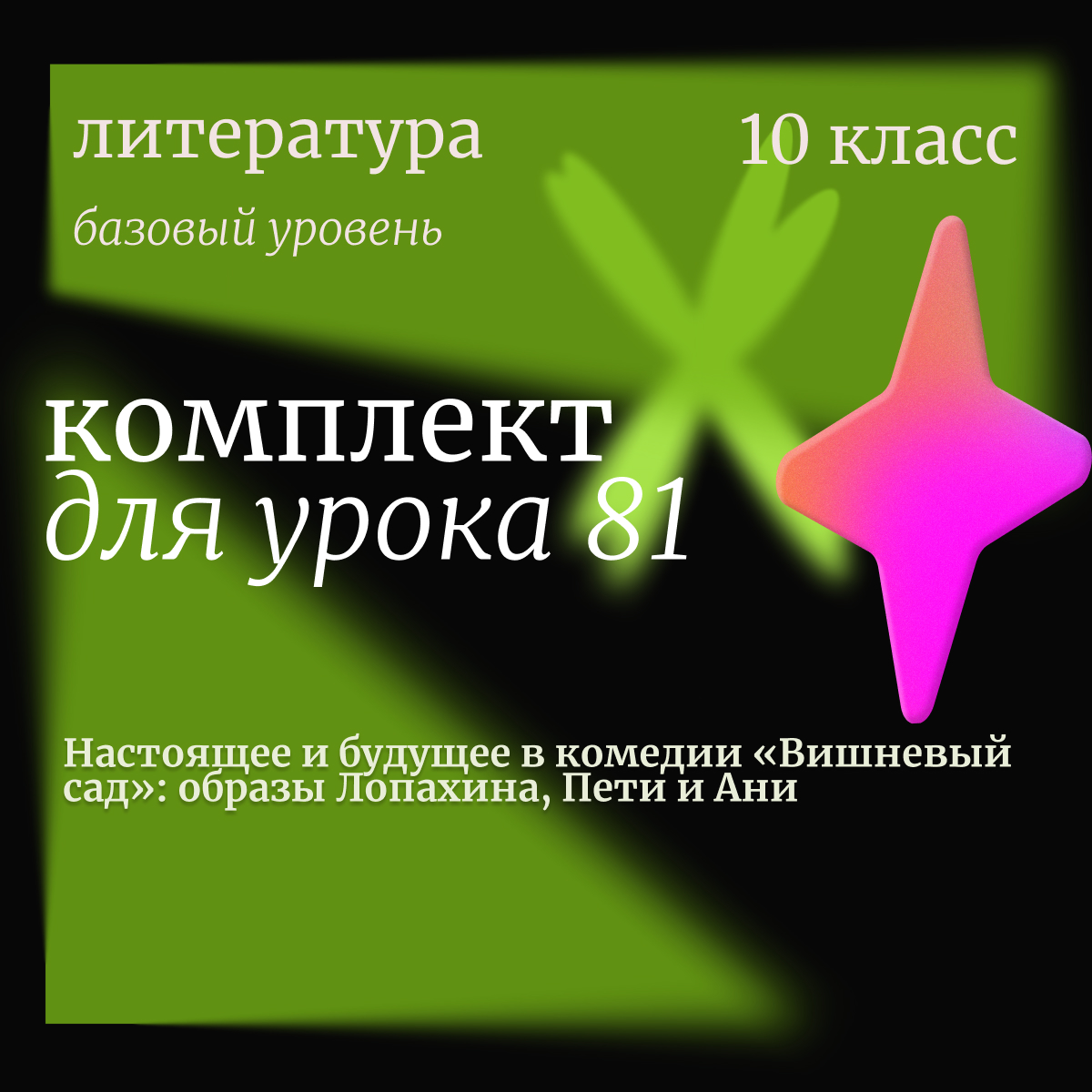 Литература, 10 класс (базовый уровень). Урок 81. Настоящее и будущее в комедии «Вишневый сад»: образы Лопахина, Пети и Ани