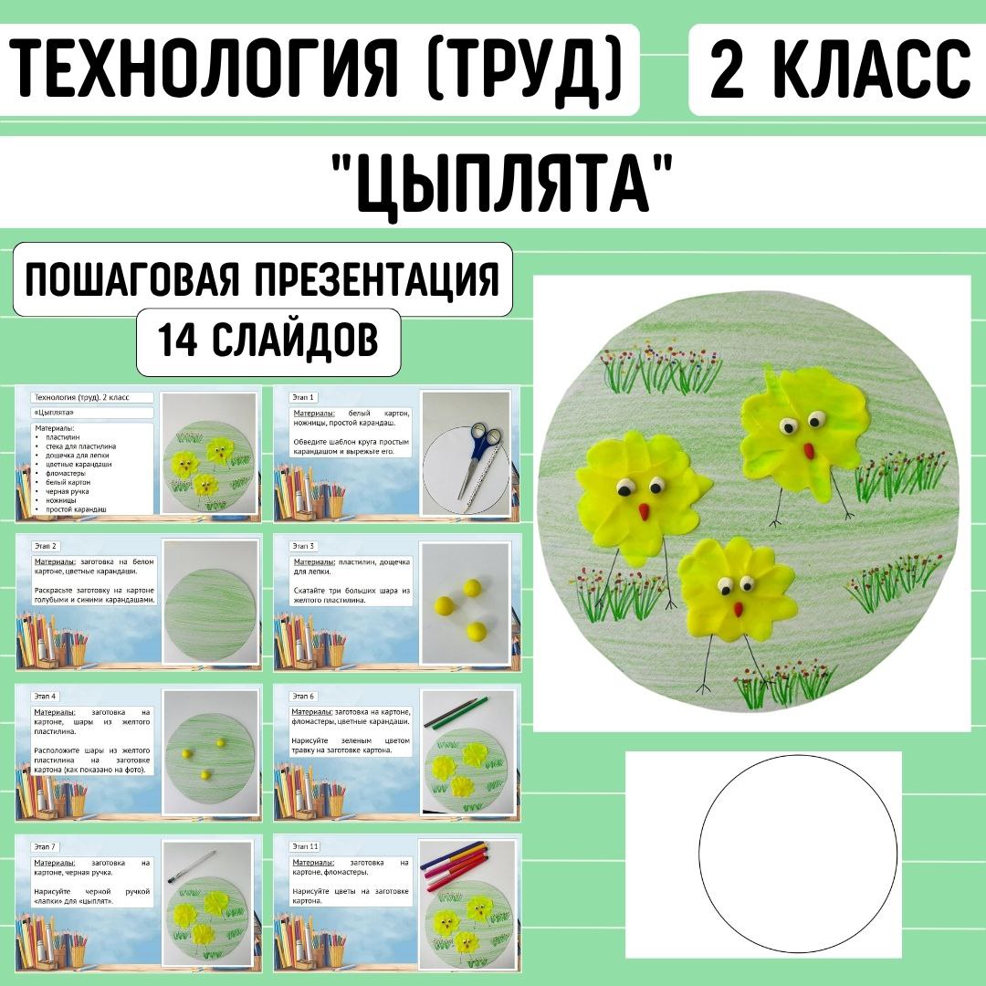 Пошаговая презентация по технологии “Цыплята”, 2 класс